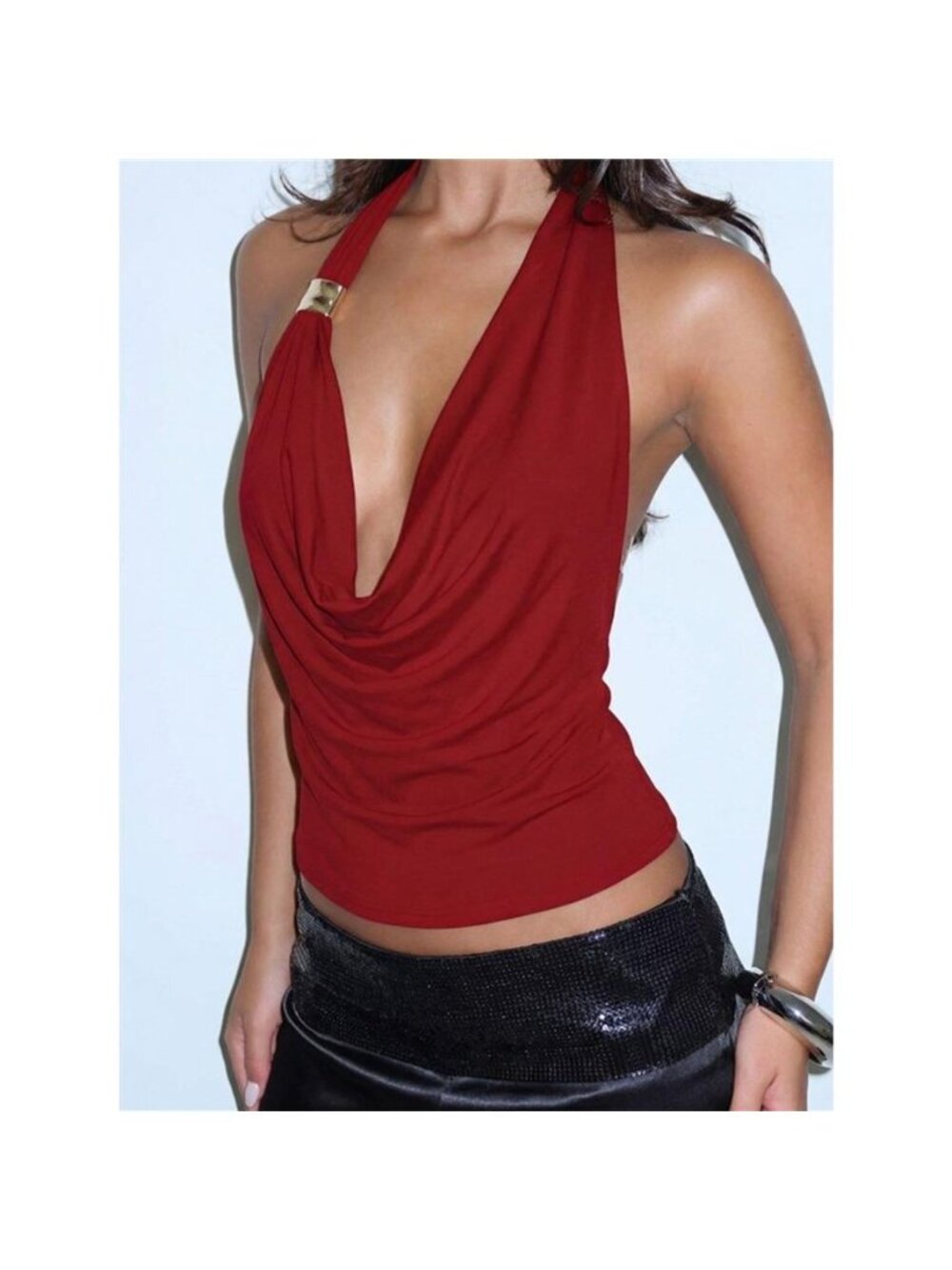 Halter Neck Ruched Tank - Picture 10 of 12